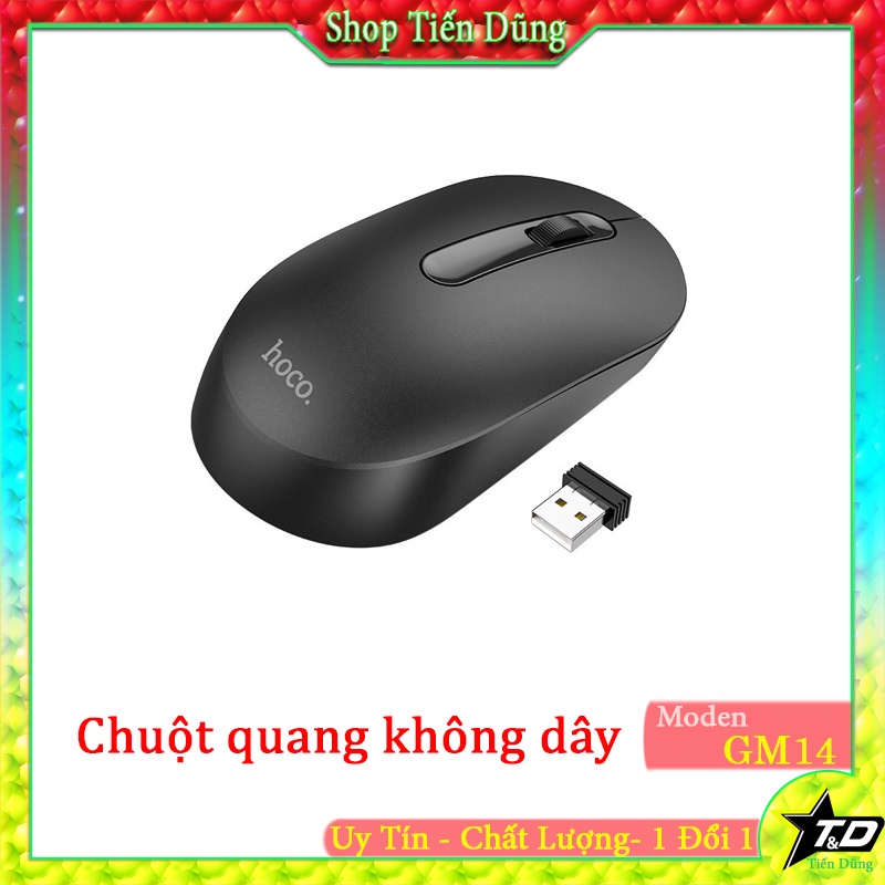 Chuột Không Dây Hoco Gm14 Dùng Cho Máy Tính Laptop, Đầu Android, Tivi Smart hàng Chính Hãng - Mouse Wireless.