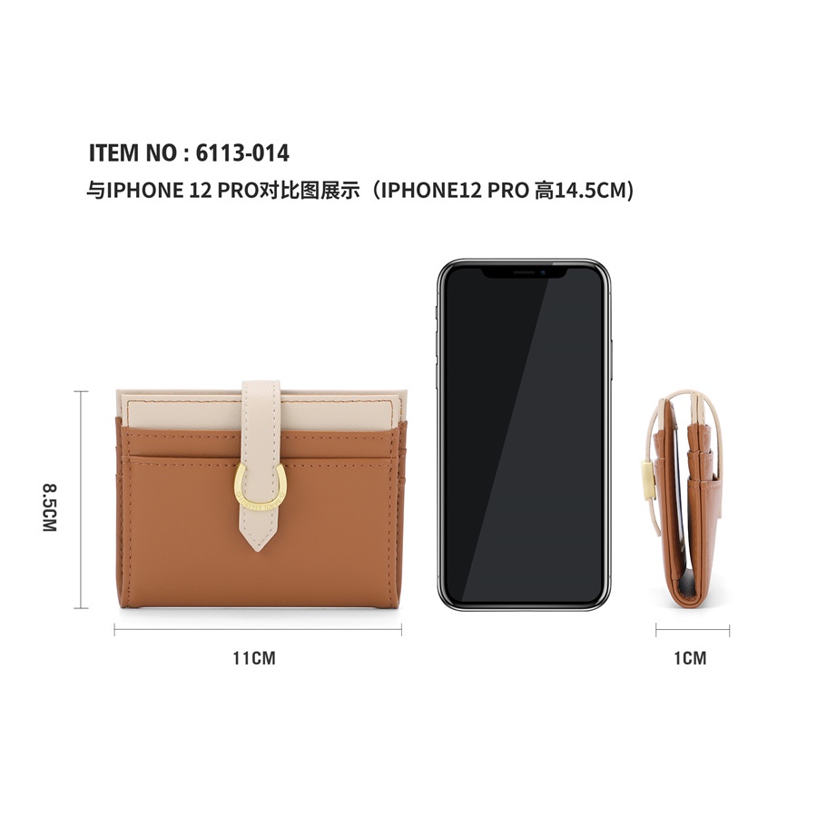 Ví nữ PERFECT FOR YOU 6113-014 dáng ngắn mini cầm tay gấp 2 nhỏ gọn da cao cấp cực đẹp