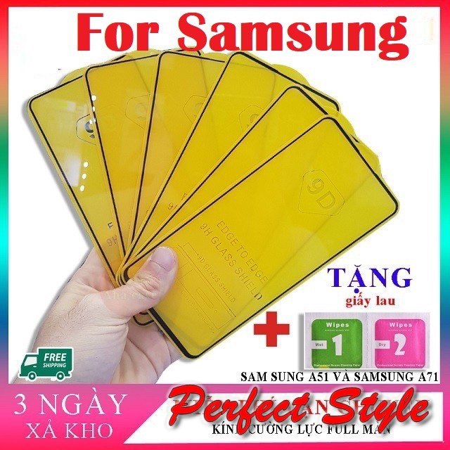 Cường lực full màn Samsung M62 A72 A10/M10 A10S A20 A30/A30S A50 A50S A70 A7 A9 2018 M20 J4 Plus J6 Plus A12 A51 A71 A2