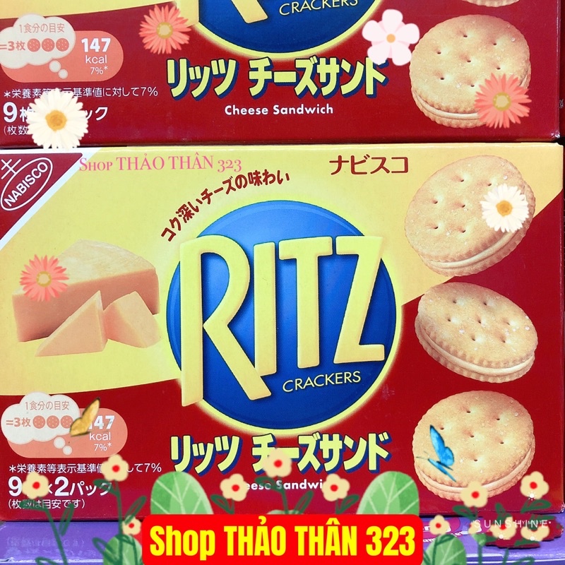 T05/2023- Bánh Ritz Crackers Cheese Kẹo Phô Mai hộp 160gr