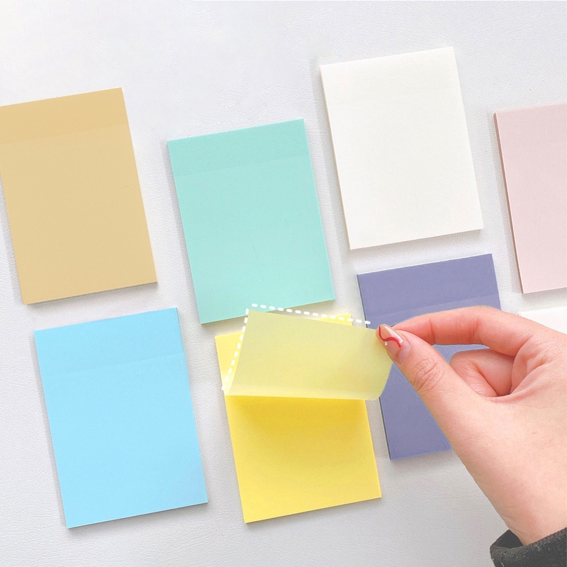 Giấy note trong suốt 50 tờ ghi chú lớn nhớ note văn phòng phẩm đồ dùng học tập dễ thương