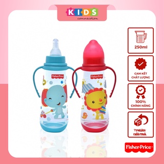 Bình sữa núm silicone, tay cầm, kèm đế 250ml Fisher Price Thái Lan - FP13