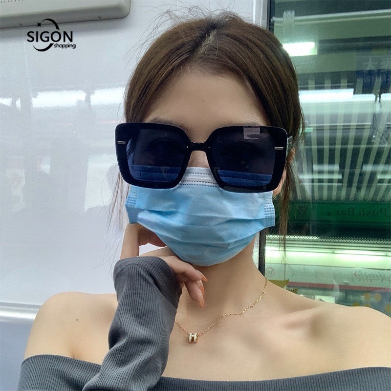 Kính Mát Gọng Vuông Lớn Phong Cách Retro Thời Trang Cho Nam Và Nữ