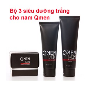 Bộ 3 Siêu Dưỡng Trắng Da Cho Nam QMEN Body Lotion+ Sữa Tắm Showergel+Serum Huyết Thanh Mousse