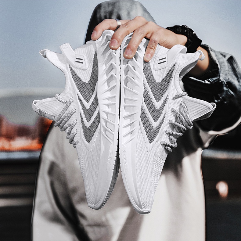 Giày Thể Thao Nam GEMI - Giày Sneaker Màu Trắng - Kaki, Giày Thể Thao Phong Chạy Nhảy, Đi Chơi - G5135