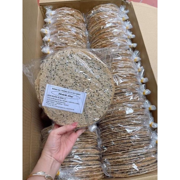 Bánh đa tráng dừa tây ninh 1 bịch 10chiec nướng sẵn ăn ngay giòn tan