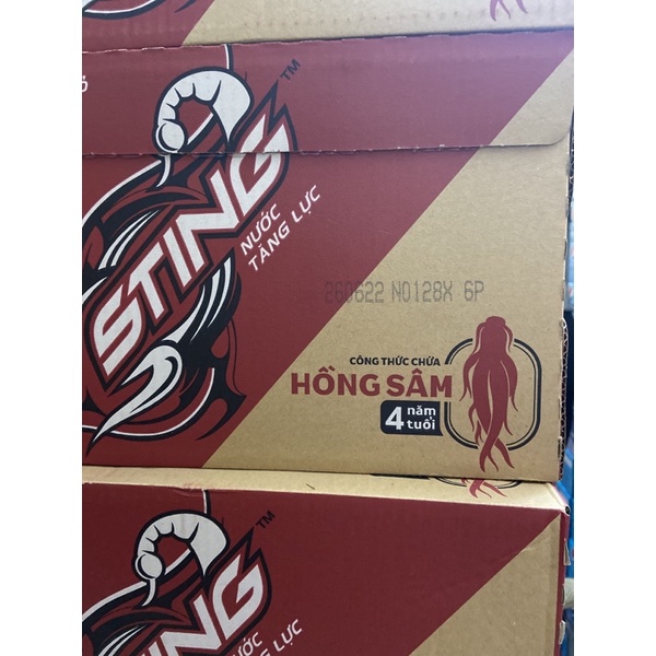 Thùng 24 Chai Nước Uống Tăng Lực Sting Dâu Tây Đỏ - Gold Rush Energy Drink Chai Nhựa PEP 330ml Date Luôn Mới