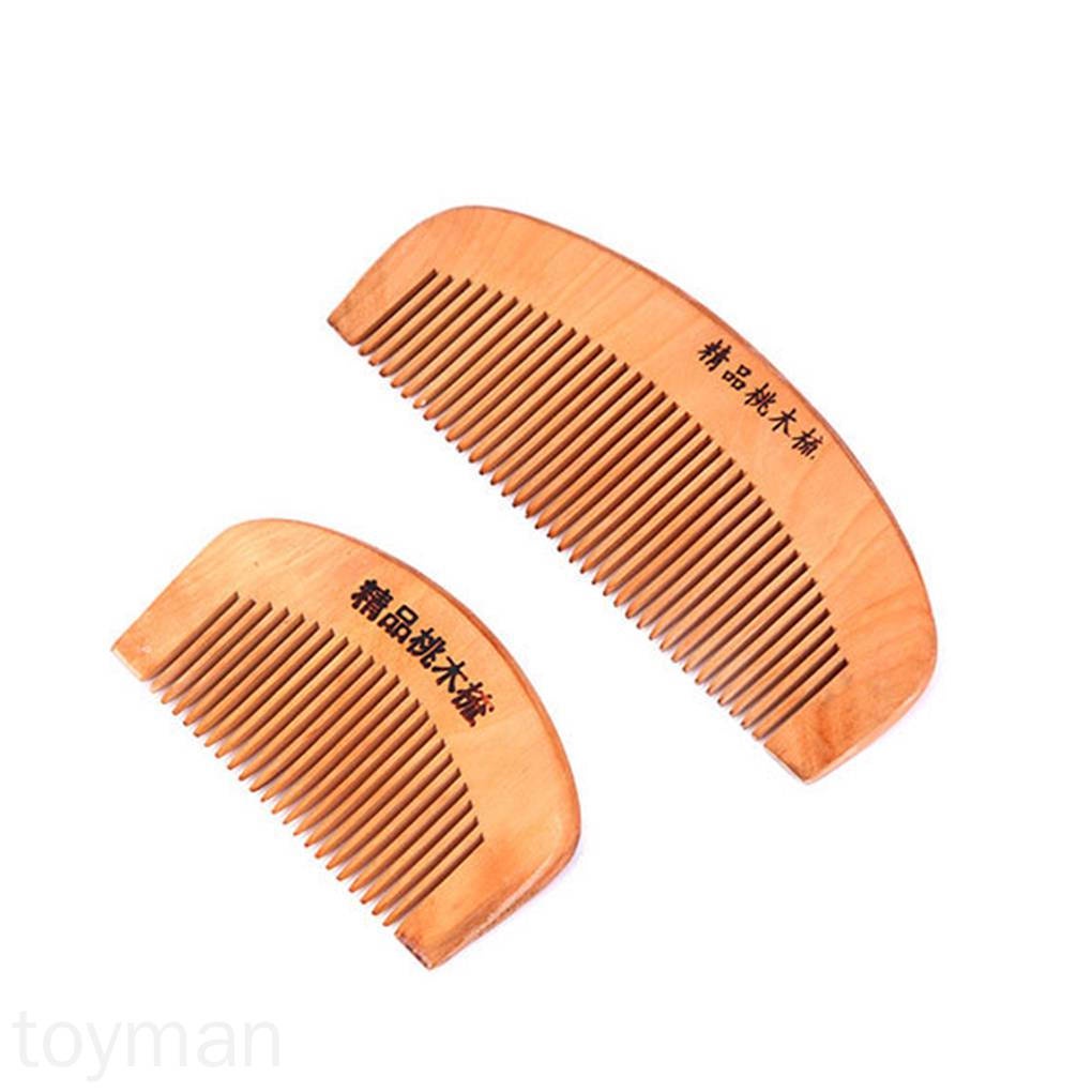 Lược Chải Tóc Gỗ Đào Tự Nhiên Chống Tĩnh Điện Bảo Vệ Chống Gẫy Tóc Thân Thiện Môi Trường Cỡ Vừa Gọn Xinh - QueenStore