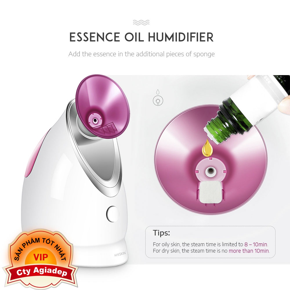 Xịt khoáng nóng Ionic Máy xông hơi mặt tạo ẩm cho da Máy xông hơi khử trùng bằng ozone Tiệt trùng hương thơm - Agiadep