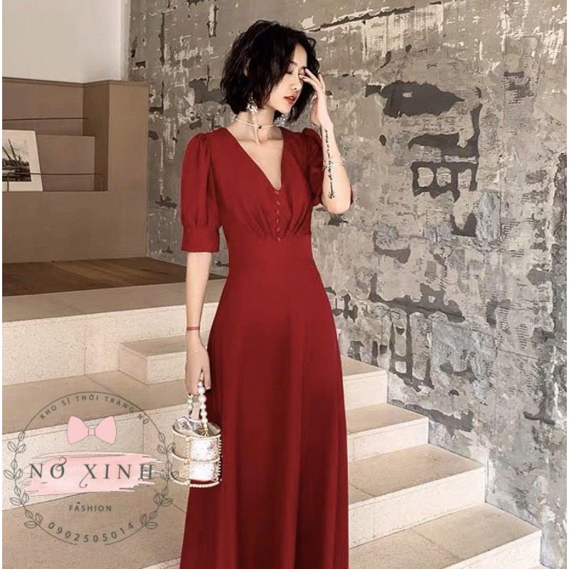 Váy Maxi Tay Phồng Cao Cấp Loại 1 Có Size M-L-XL-XXL ❤ ( kèm ảnh + video thật )