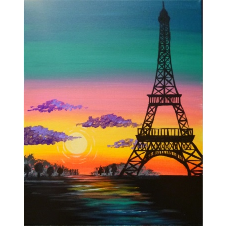 Bộ tranh đính đá 5D họa tiết bãi biển/ hoàng hôn độc đáo DIY dùng trang trí