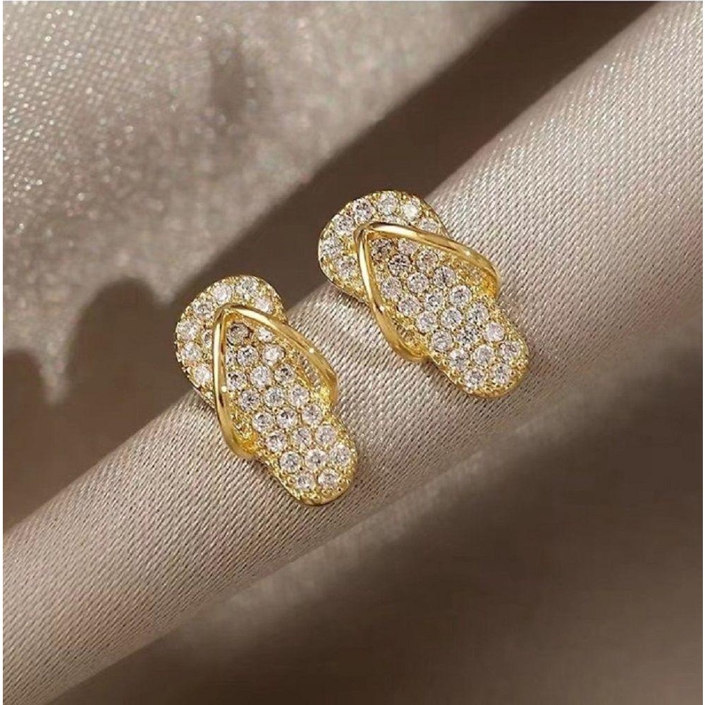 ESPO 1 Đôi Bông Tai Vàng Hình Đôi Giày Mini Sang Trọng