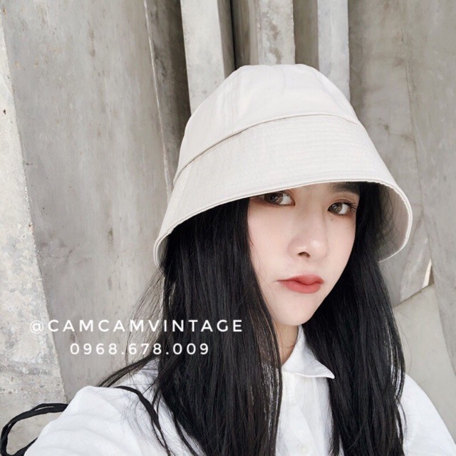 Mũ Bucket Vành Cụp đen trơn thời trang Hàn Quốc dành cho cả nam và nữ Nhiều Màu Phong Cách UNIBAG
