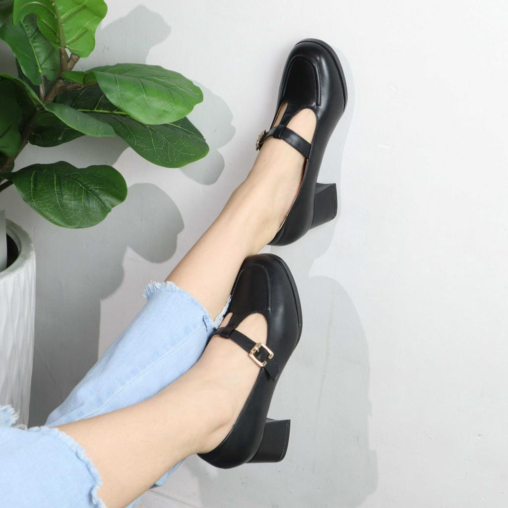 Giày cao gót nữ mũi tròn công sở thanh lịch cao 5cm 1090