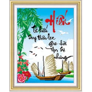 Tranh Đính Đá ABC 3D Hiếu Tử Lạc Song Thân Gia Hòa Vạn Sự Hưng DF178 (KHÁCH TỰ ĐÍNH) KT:50X63CM
