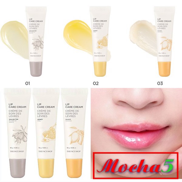 Son dưỡng bơ xoài TFS Lip Care Cream Shea Butter \ Mango Butter The Face Shop fmgt (mẫu mới)