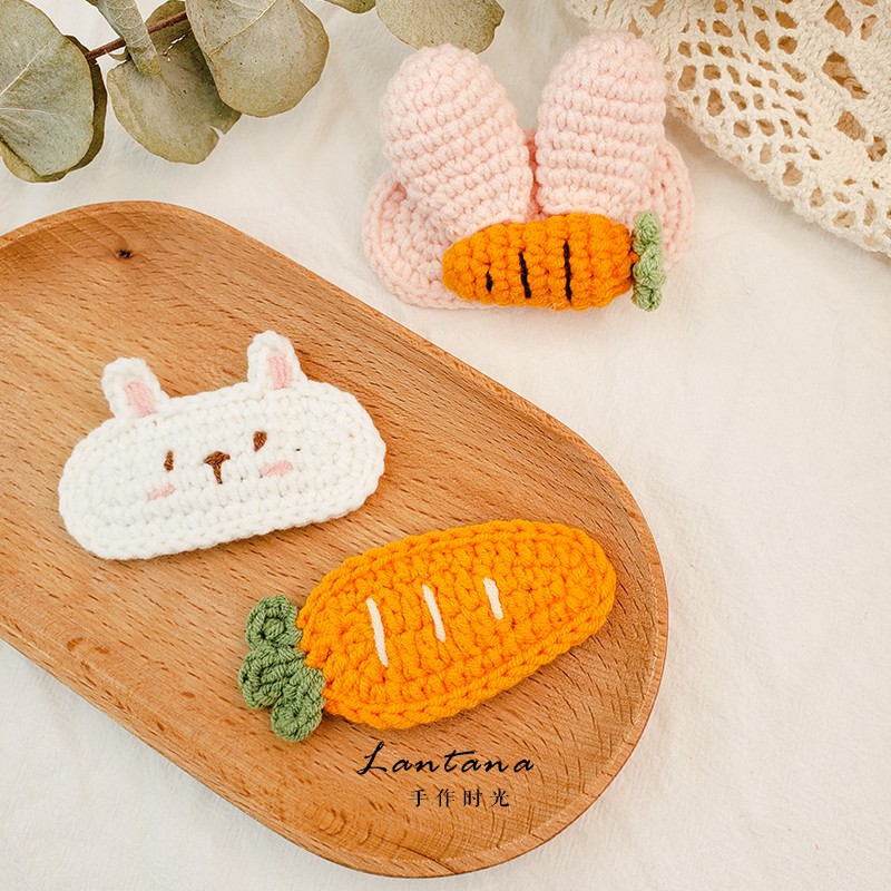 Kẹp Tóc Mái Handmade Len Đan Thêu Cute Nhỏ Xinh Dễ Thương Ulzzang Phong Cách Hàn Quốc