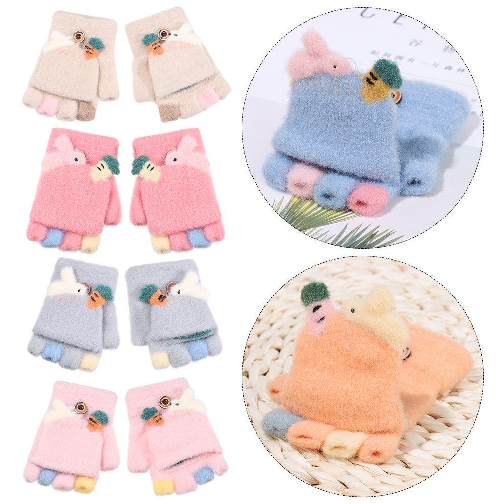 Găng Tay Nửa Ngón Hình Thú Dễ Thương Dày Dặn Ấm Áp MIHAN1