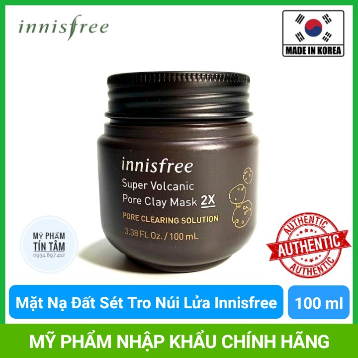 Mặt Nạ Tro Núi Lửa Innisfree Super Volcanic Pore Clay Mask 2X 100ml