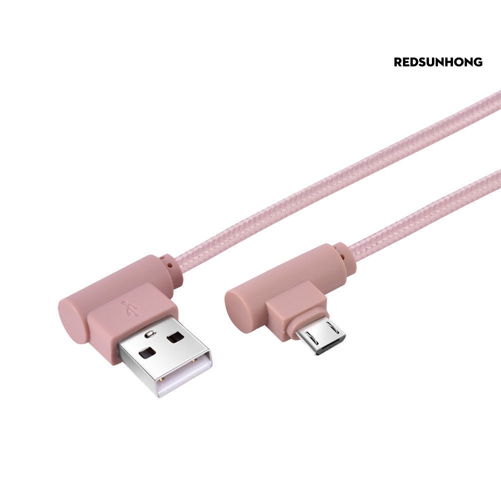 Cáp Sạc Micro Usb Bện Dây Góc 90 Độ Dài 1m