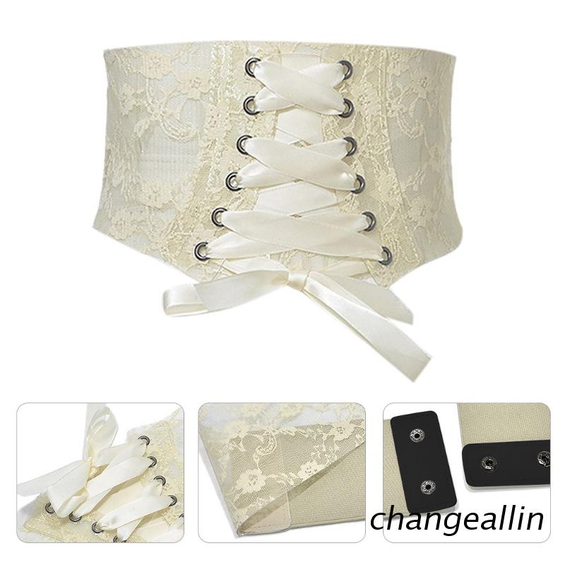 Chan Áo Corset Ren Ngắn Dáng Ôm Màu Trơn Giúp Định Hình Dáng Phong Cách Gothic