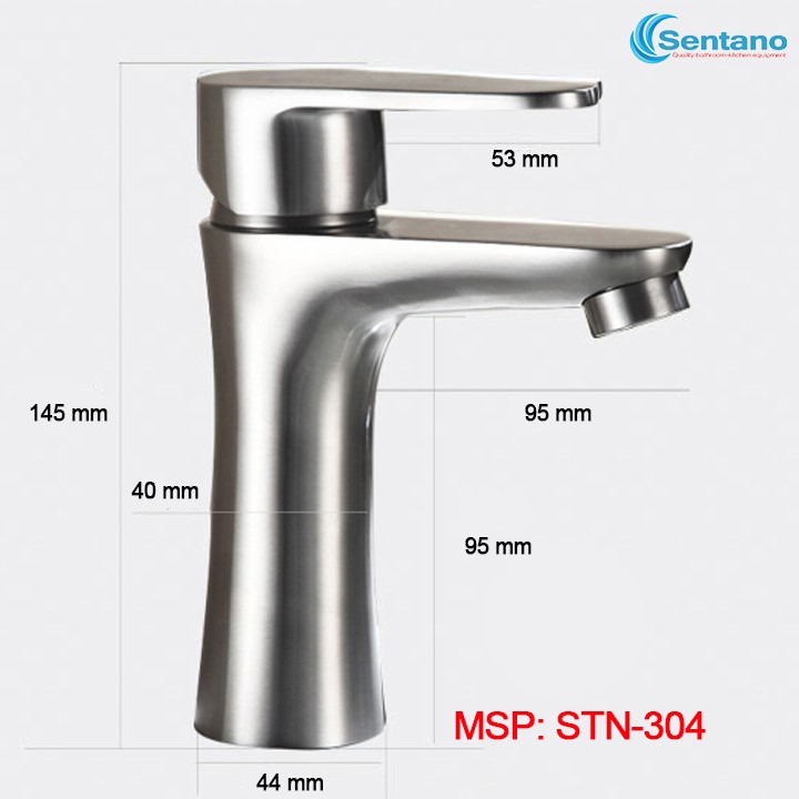 Vòi lavabo nóng lạnh (LA EO) Sentano STN-304 tròn nóng lạnh vòi rửa mặt nóng lạnh inox sus304 | BigBuy360 - bigbuy360.vn