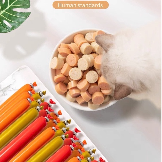 Xúc xích cho chó mèo 15g vị bò gà vịt cá phô mai, thức ăn vặt dinh dưỡng cún mèo hamster Con Mèo Xiêm