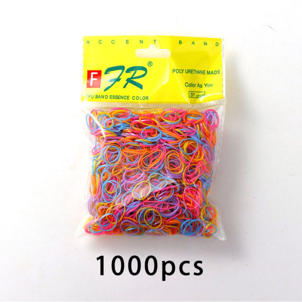 Set 1000 Dây Thun Buộc Tóc Nhiều Màu Sắc Dùng Một Lần Dành Cho Nữ
