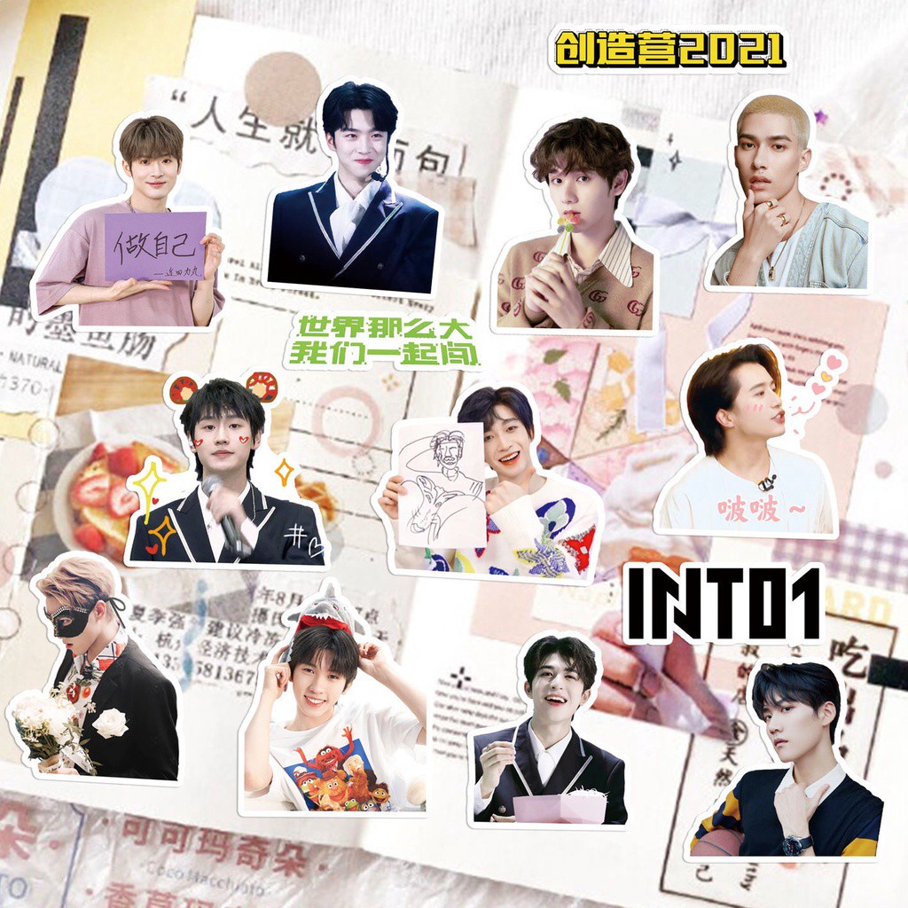 Miếng dán trang trí hình SANTA ZHOUKEYU Mika Liu Yu AK Lin Mo INTO1