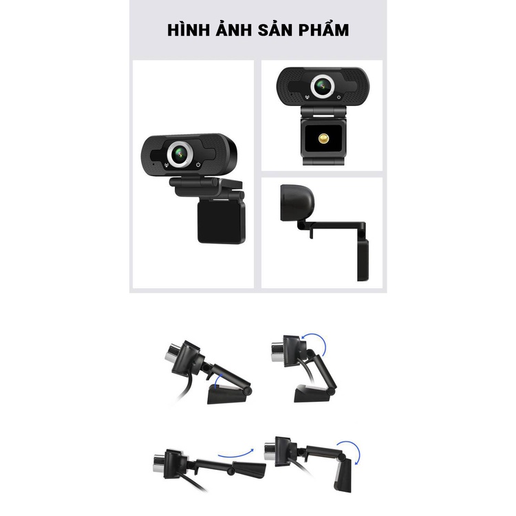 (Hỏa Tốc) Webcam máy tính FullHD 1080p có Mic rõ nét - Thu hình cho máy tính, pc, TV, để bàn - Rõ nét - Chân thực W8