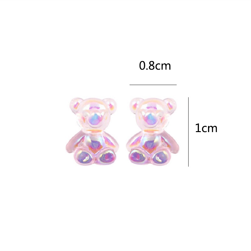 Khuyên Tai Gấu Hoạt Hình Màu Sắc Ngọt Ngào Đáng Yêu Phong Cách Hàn Quốc