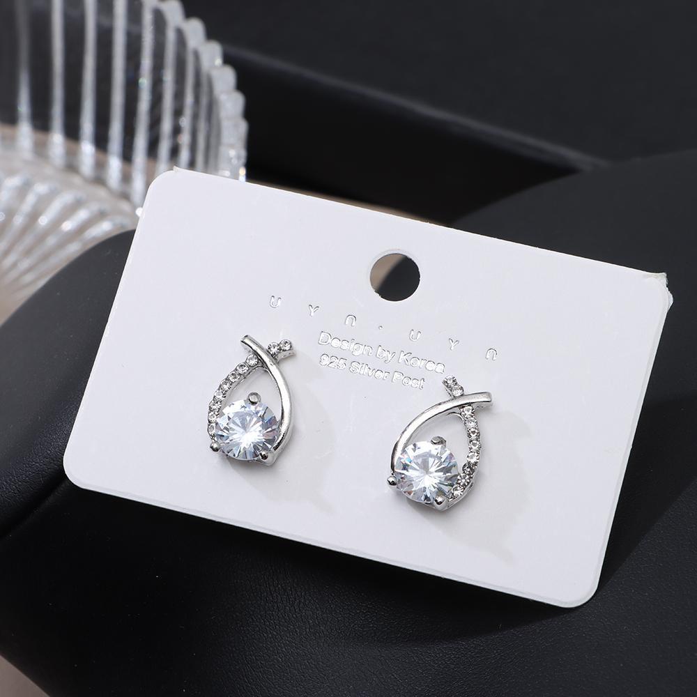 Bông Tai Mạ Vàng 18k Hình Đuôi Cá Xinh Xắn Thời Trang Cho Nữ|Nhẫn Mạ Bạc Đính Đá Pha Lê