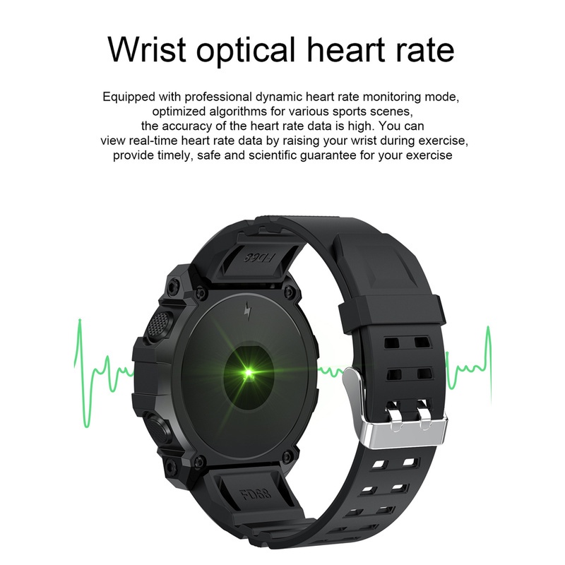 Đồng Hồ Thông Minh FD68 Kết Nối Bluetooth Theo Dõi Sức Khỏe Kèm Phụ Kiện