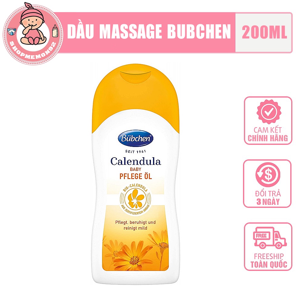 Dầu Massage BUBCHEN Calendula Pflege Oil Bio hoa cúc la mã hữu cơ 200ml