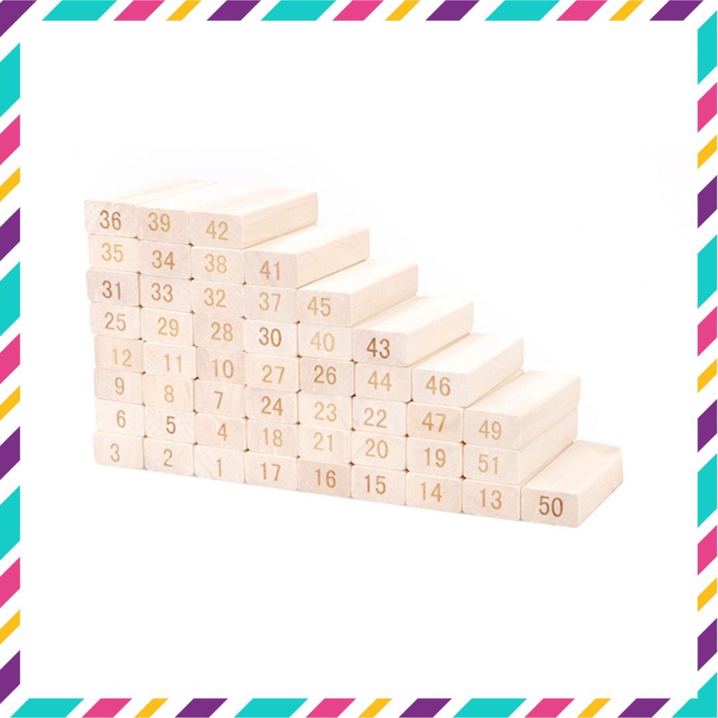 Đồ chơi rút gỗ, bộ rút gỗ 54 thanh size to 28x8x8cm, đồ chơi gỗ thông minh cho bé