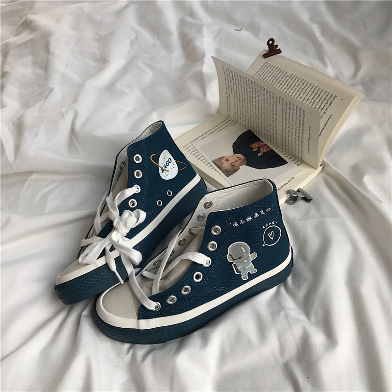 Giày Vải Canvas Cổ Cao Phong Cách Hàn Quốc Thời Trang Mùa Xuân 2020 Cho Nữ | BigBuy360 - bigbuy360.vn