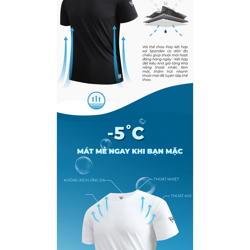 Áo Thể Thao Nam thun lạnh tập gym cổ tròn ngắn tay co giãn chuẩn form ATT02