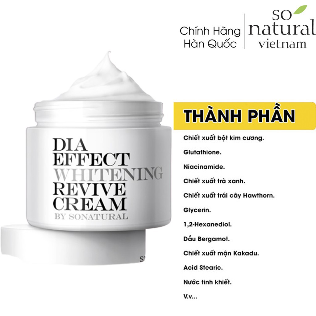 Kem Dưỡng Da Nâng Tone Ngày Đêm Dia Effect Whitening Revive Cream So Natural Hàn Quốc l Nhập Khẩu Chính Hãng Hàn Quốc