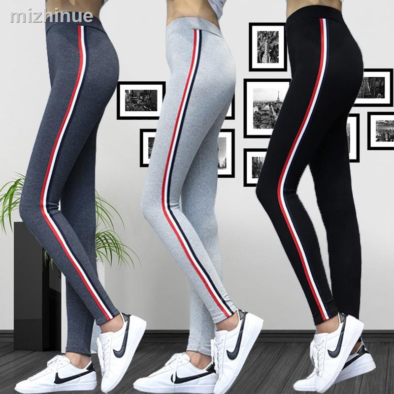 ☼❧☏Quần Legging Thể Thao Plus Size Lưng Cao Chất Liệu Cotton Phong Cách Hàn Quốc Dành Cho Nữ 45-110 KG