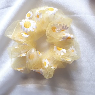 10 cái Cột tóc scrunchies hoa cúc nhiều màu