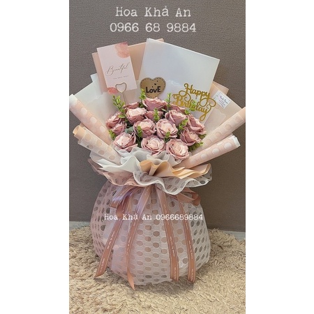 Bó hoa sáp 7 lớp cao cấp 20bông (to gấp 2.5 lần bông thường)