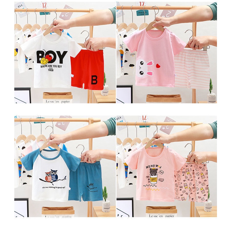 Bộ đồ cotton bé trai bé gái từ 1-3 tuổi (8-18Kg) cho bé dạo phố, đi chơi, đi học phong cách dễ thương Hàn Quốc HOT