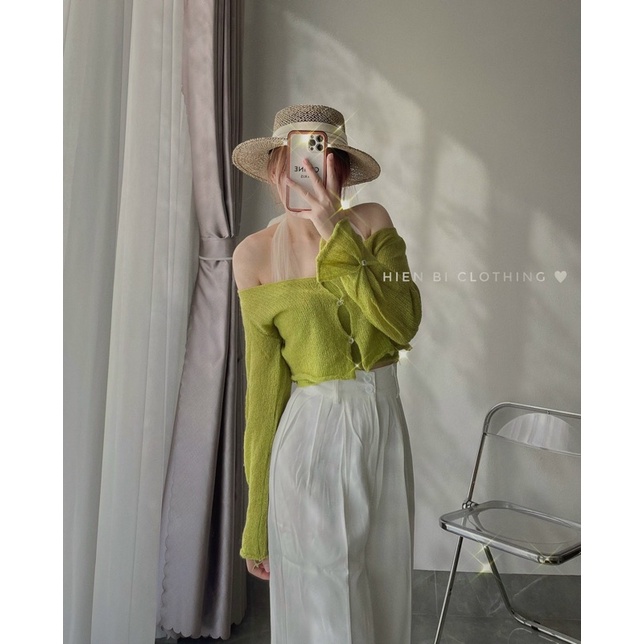 set len dệt kim khuy trái tim mix áo quây yếm dây buộc voan điệu đà (1072#)