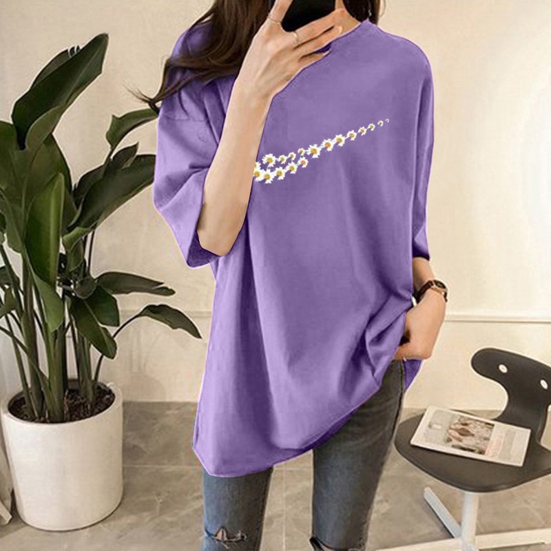 NRVP Áo Thun Ngắn Tay Dáng Rộng In Họa Tiết Xinh Xắn Dành Cho Nữ 2020