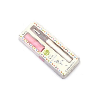Bút máy Pilot Kakuno - Extra Fine Nib (EF - Nét mảnh) - Thân trắng / Nắp hồng pastel