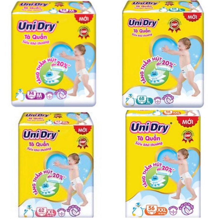 Tã Dán Unidry Super S48/ M42/ L38/ XL34/ M76/ L68/ XL62 mẫu mới