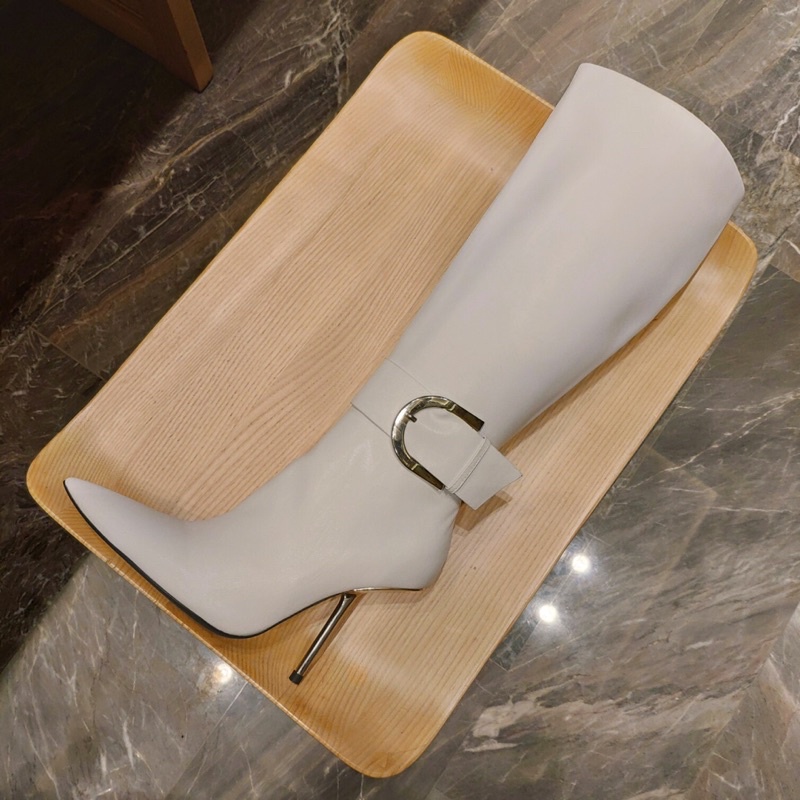 Bốt thời trang cổ cao da thật gót cao 10cm thương hiệu Balenciaga 2021 cao cấp