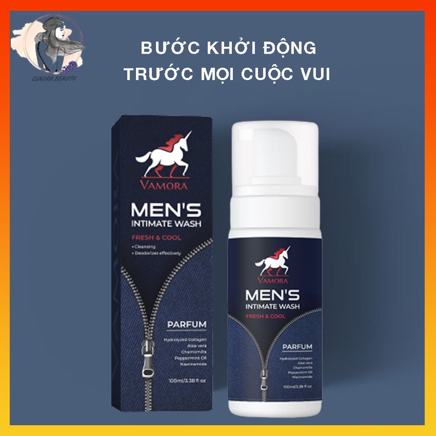 Dung Dịch Vệ Sinh Nam VAMORA MEN'S INTIMATE WASH Hương Nước Hoa, Bọt Vệ Sinh Nam, Claura Beauty