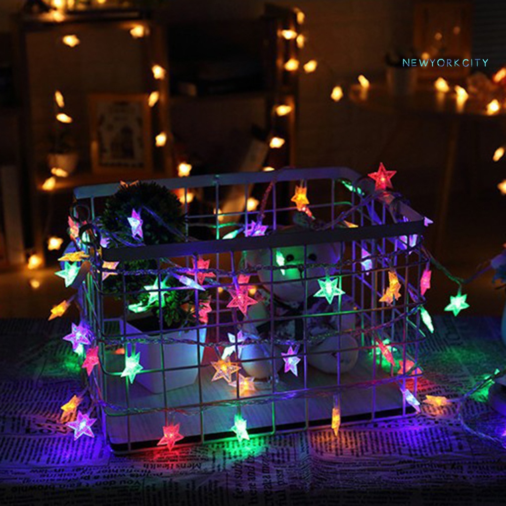 Dây Đèn LED 20 Bóng Dài 3m Hình Ngôi Sao Trang Trí Giáng Sinh