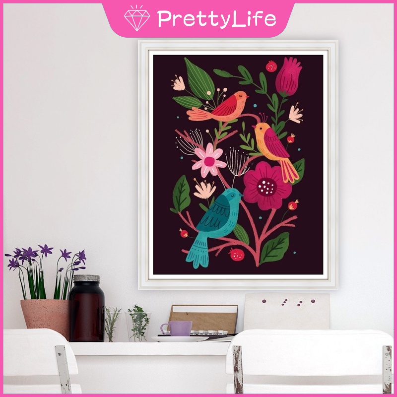 Bộ Tranh Đính Đá 5D Tự Làm Hình Hoa Và Động Vật 40x50cm Trang Trí Nhà Cửa